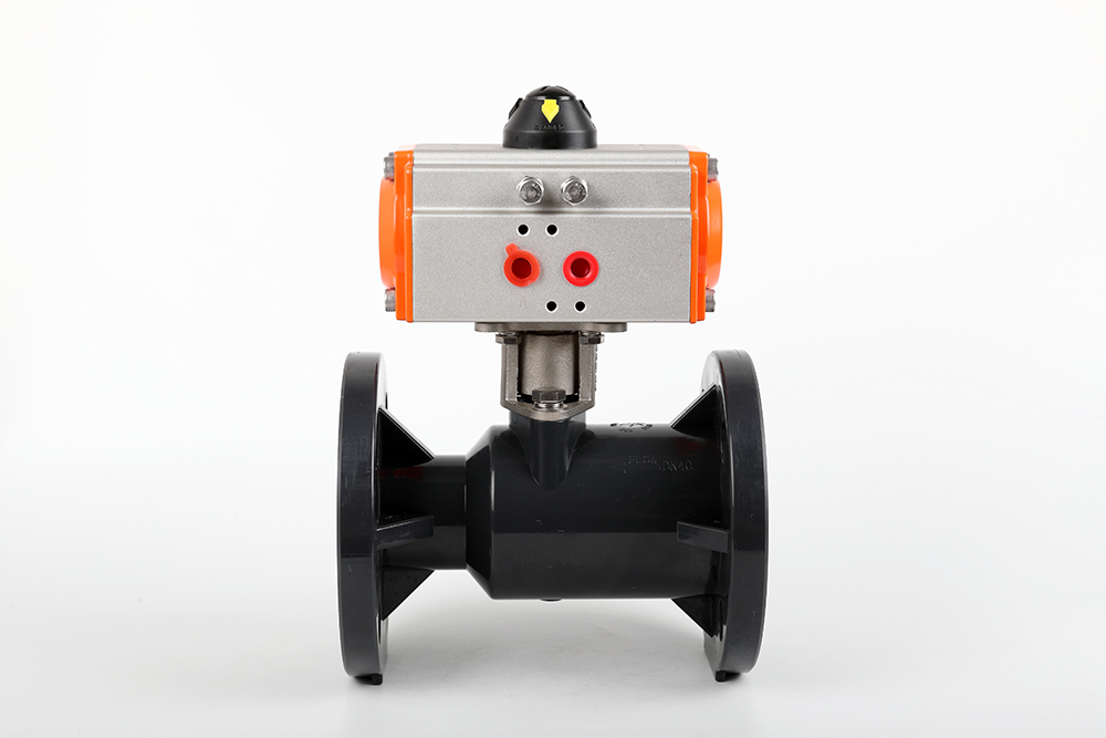 海拉尔气动法兰一体球阀